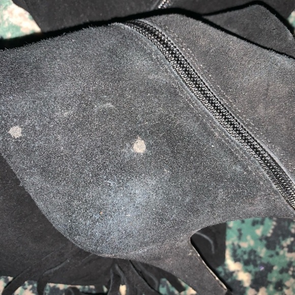 Black Suede Fringe Boots. - Picture 5 of 5